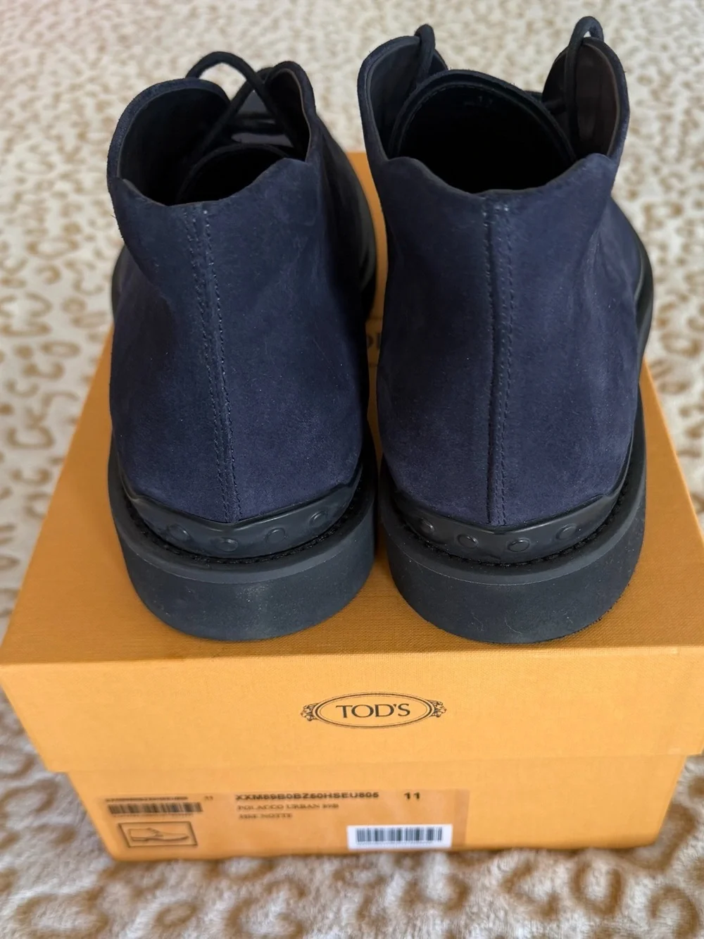 Tod's Chukka Boots Suede Desert Men’s Color Dark Blue Size: 11
